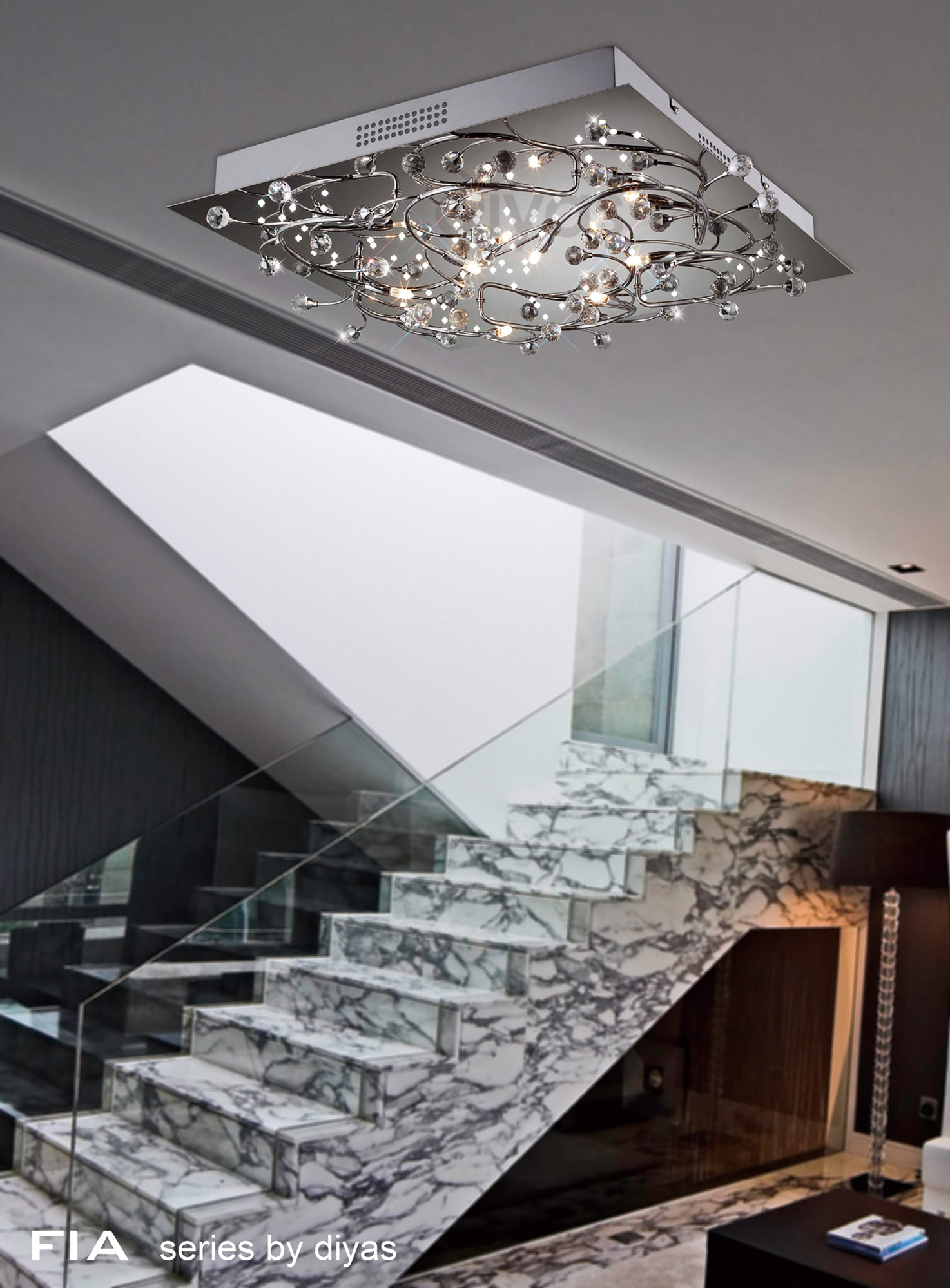 Fia Crystal Ceiling Lights Diyas Flush Crystal Fittings Fia Crystal Ceiling Lights Diyas Flush Crystal Fittings